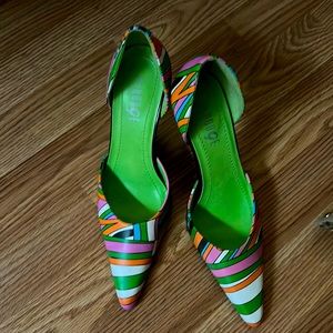 Brand new - Rogue pink and green high heels size 9